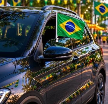 Bandeirinha do Brasil para Carro (Janela/Capô)